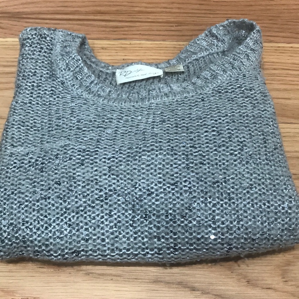 Gray/silver sequin sweater